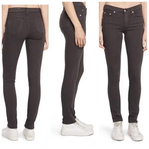Rag & Bone Coated Charcoal Legging Jeans